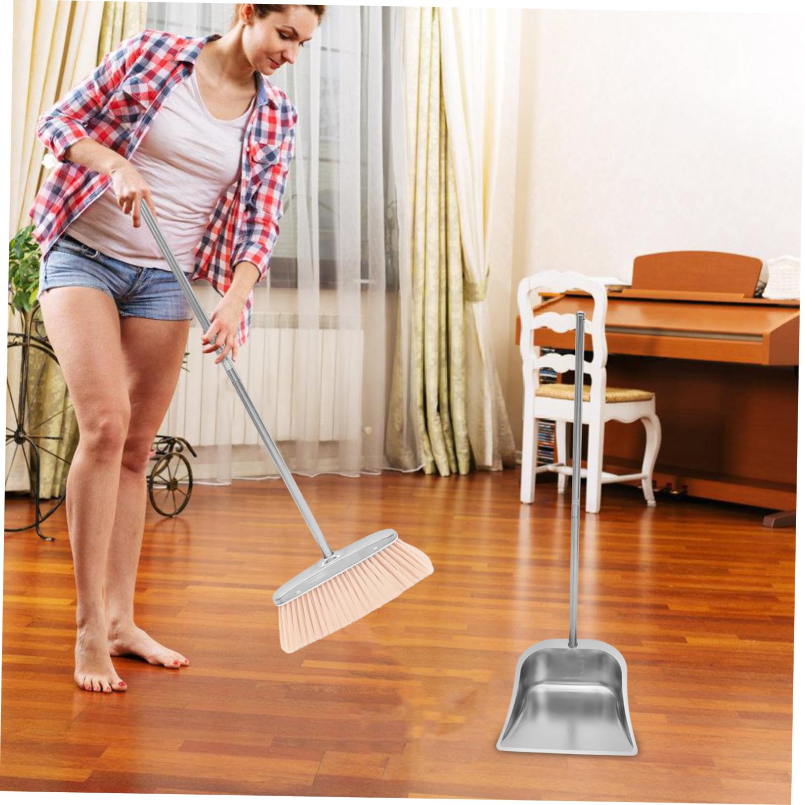 ANDRESLAD Balai De Nettoyage De Sol En Acier Inoxydable