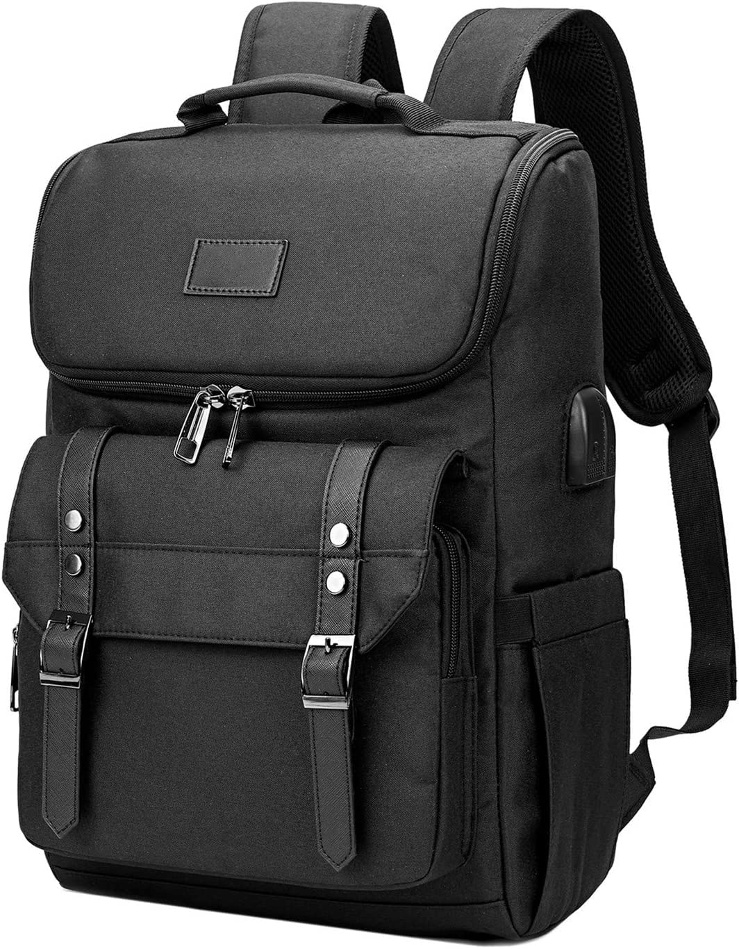 Contacts Unisex Vintage Travel Laptop Backpack with usb Charging Port Fits Upto 15.6 Inch Laptop - Black…… (B0C4PV38VB) Amazon Price History, Amazon Price Tracker