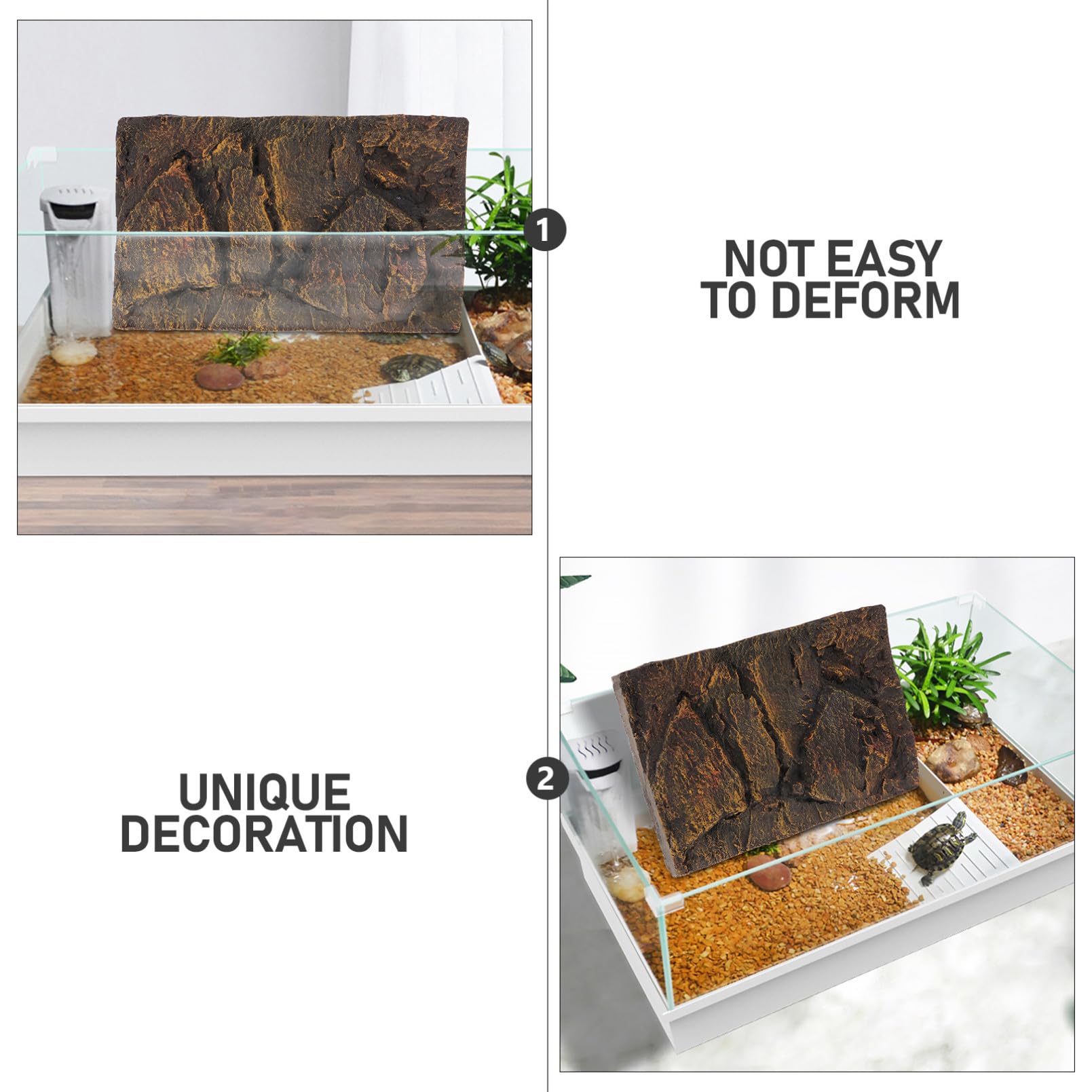 Placa de Fondo para Tanque de Reptiles 3D de Piedra PU | Decoración para Acuario y Tortuguera, Fondo Natural Estilo Práctico, Tamaño Variación Aproximada de 1cm