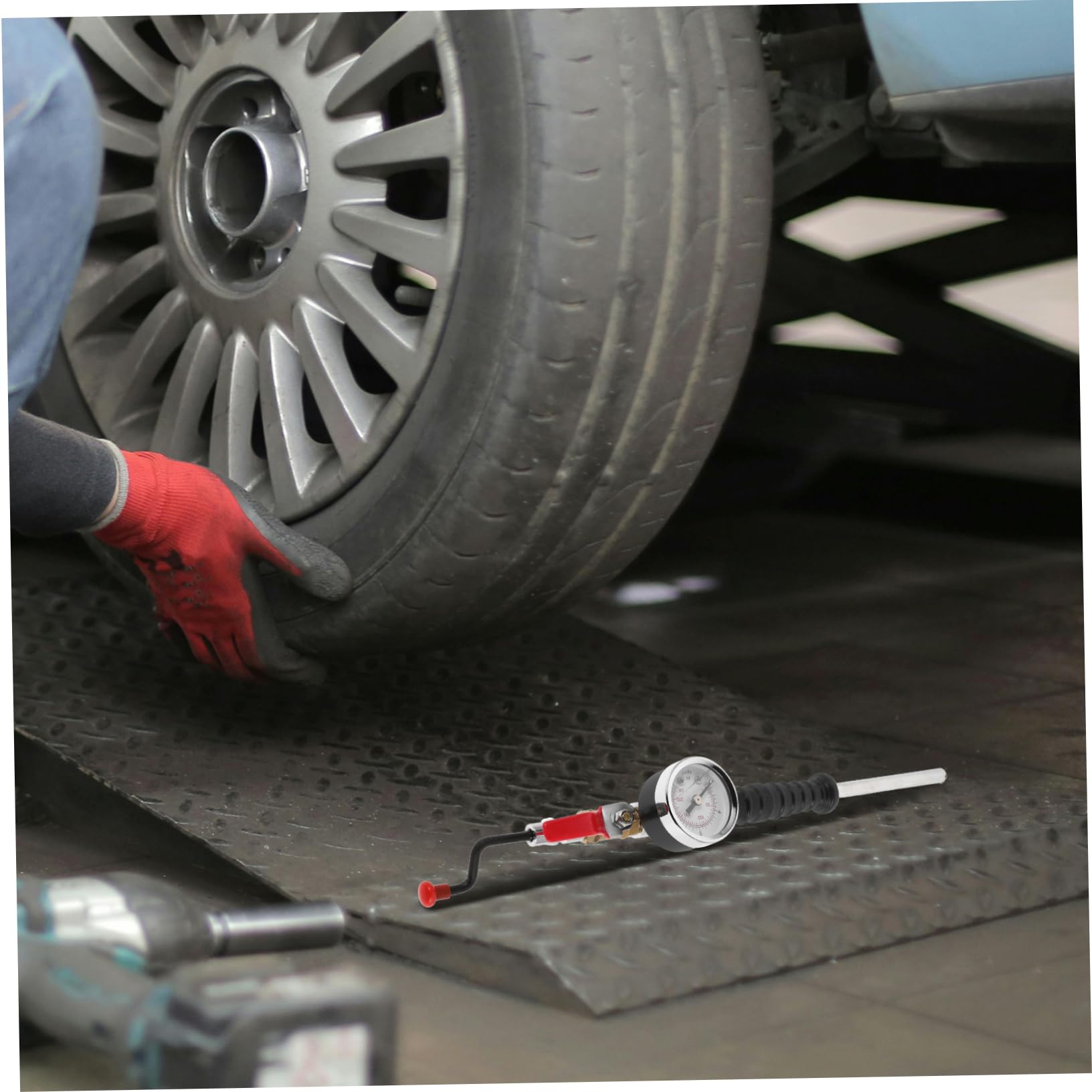 ABOOFAN Gonfleur de Pneus de Voiture avec Manomètre, Connecteur Compact en Fer, 2 Pièces, pour Compresseur D’air, Gonflage Rapide des Pneus