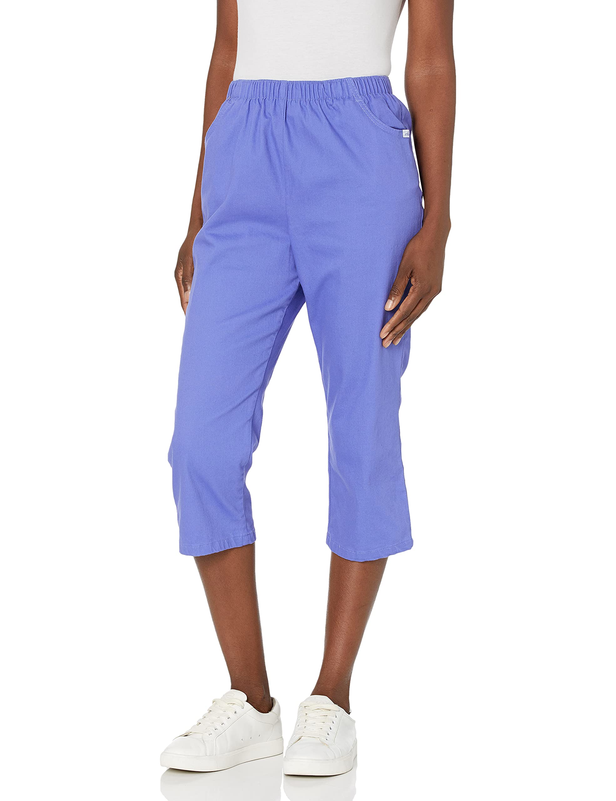 Chic Classic Collection womens Stretch Elastic Waist Pull on Denim Capri Jeans