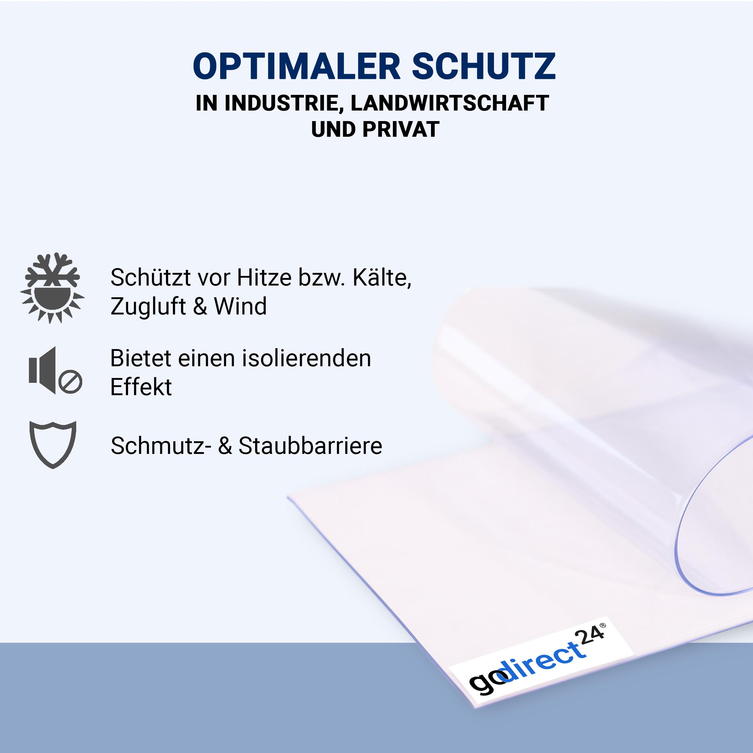 Zettl GmbH tiras de PVC en rollos, 3x300 mm, 25 m, transparentes, para uso industrial, agrícola y gastronómico, como láminas de repuesto