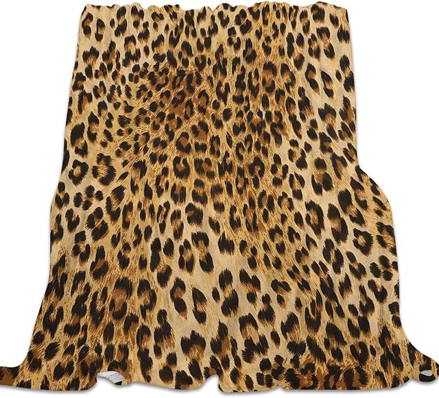 SSWM Ultra Soft Flannel Fleece Bed Blanket Leopard Print Throw Blanket All Season Warm Fuzzy Light Weight Cozy Plush Blankets