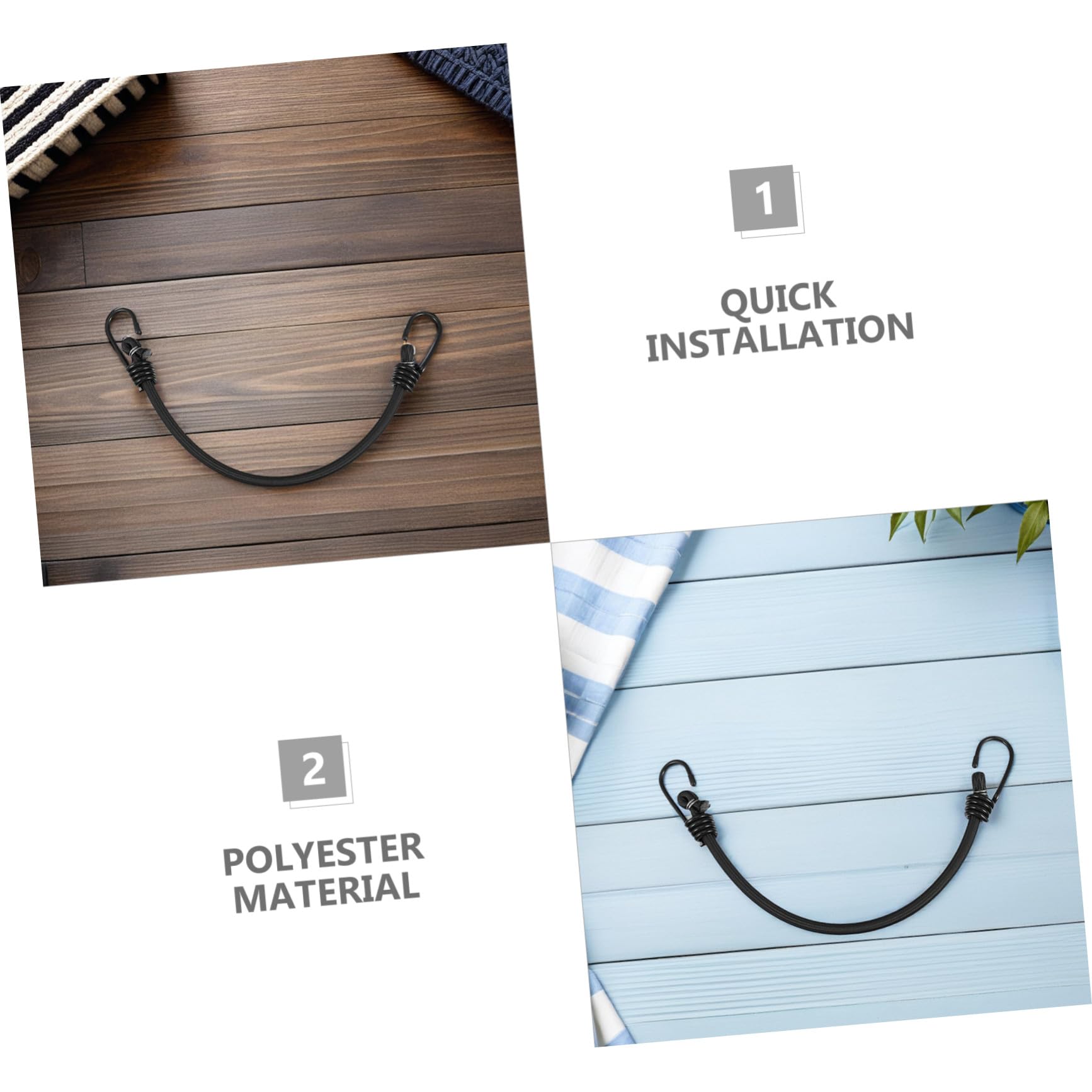 Hemobllo 6 Pezzi Corde Elastiche con Ganci Resistenti Leggere e Impermeabili per Bagagli Bici Tende Campeggio e Carico Esterno Multiuso e Facili da Installare