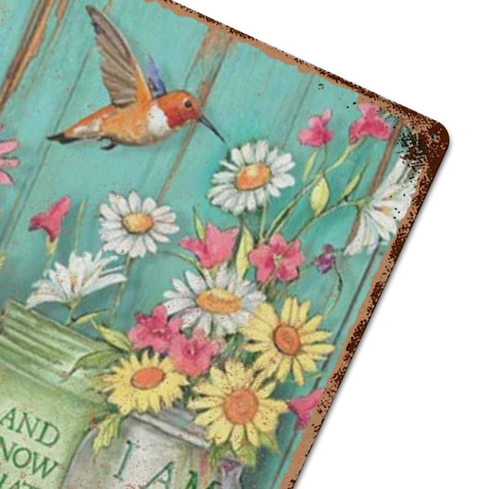 Targa In Metallo Vintage Con Girasole, Cardinale E Scritta "Always Stay Humble And Kind" – Decorazione Da Parete 20x30 Cm Per Casa, Ufficio O Cucina - 2