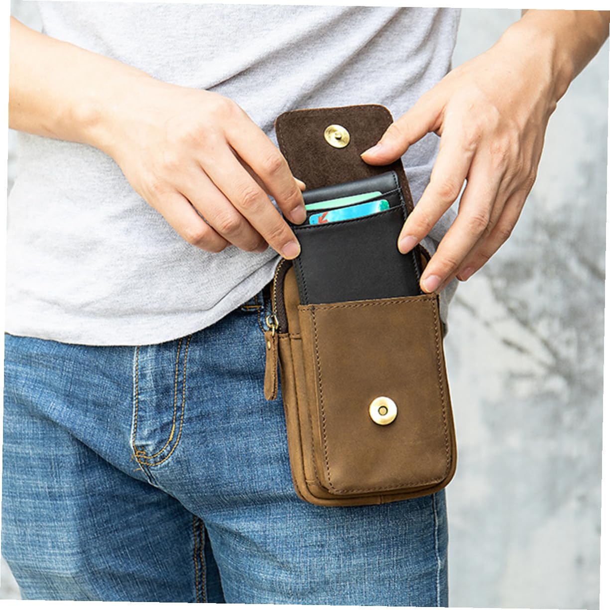 Étui Ceinture Téléphone Portable Compact pour Randonnée Camping Cyclisme Pochette Multifonction Outdoor pour Aventure et Voyage Sacoche Pratique Résistante