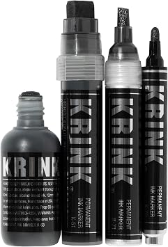 Krink Super Black Set, Set of 4 Markers KSUPERBLACKSET