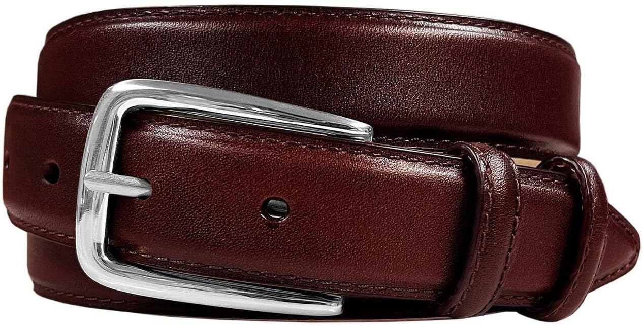 Andrea / Armana_Dress Belt Solid Brass Buckle Genuine Full-Grain Cowhide Leather Belt 1-1/8"(30mm) Wide