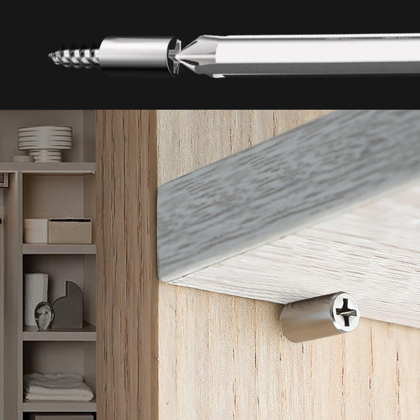 POFET 50 stuks planksteunpegs 7,5 mm met antislip huls zelftappende