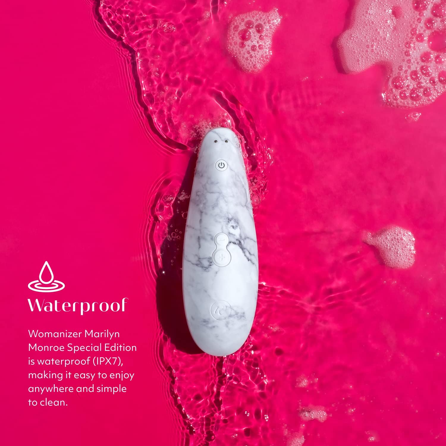 Womanizer x Marilyn Monroe Special Edition Clitoris Vibrator for Women | Clit Sucker Adult Toys | Vibrating Sex Toy | Clitoral Stimulator with 12 Suction Speeds | Waterproof & Rechargeable|White