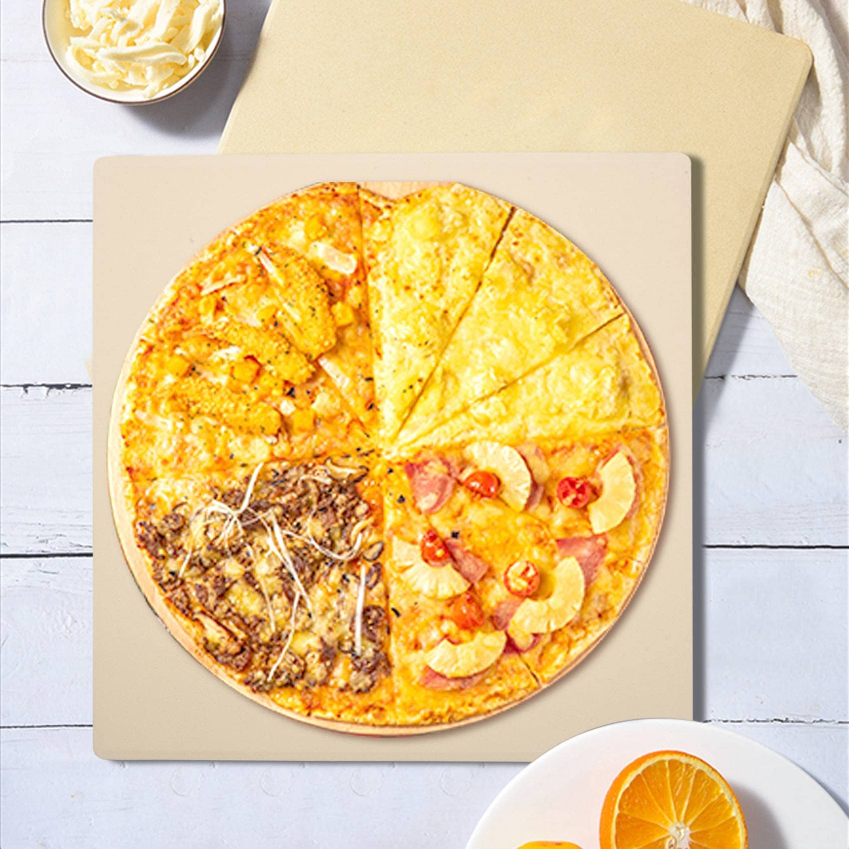 Pmkvgdy Pierre à pizza pour cuisson au four et barbecue Plaque de cuisson 305 x 305 x 10 mm