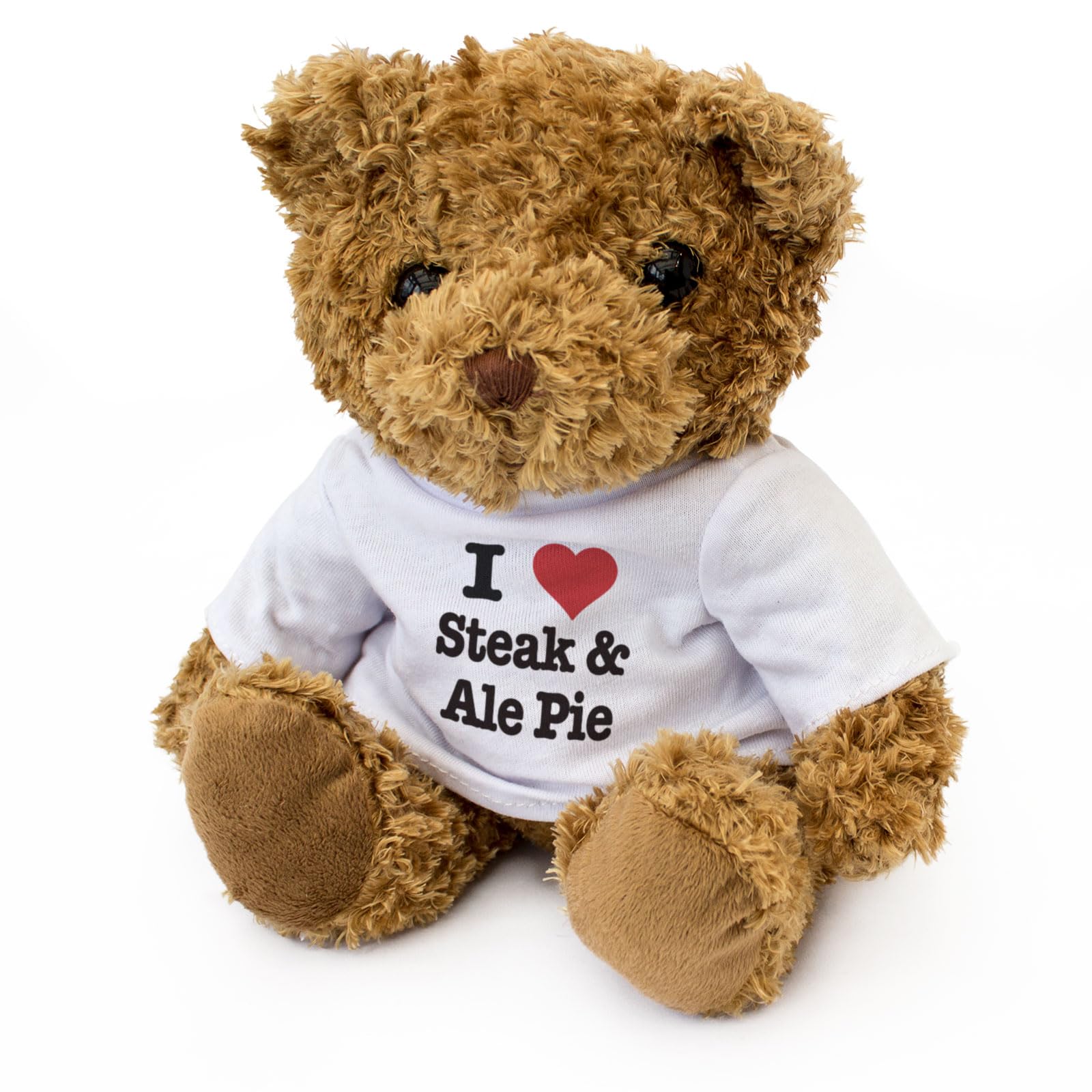 Big Red Egg I LOVE STEAK & ALE PIE - Teddy Bear - Cute Soft Cuddly Adorable - Gift Present