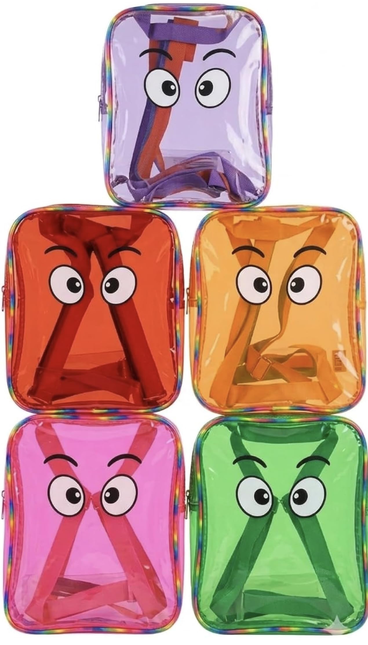 Creations Transparent PVC Backpack for Girls & Kids | Clear Waterproof School Bag | Stylish Jelly Backpack with Front Pocket | Lightweight Travel & Casual Bag Random color Pack of 1-picture-23