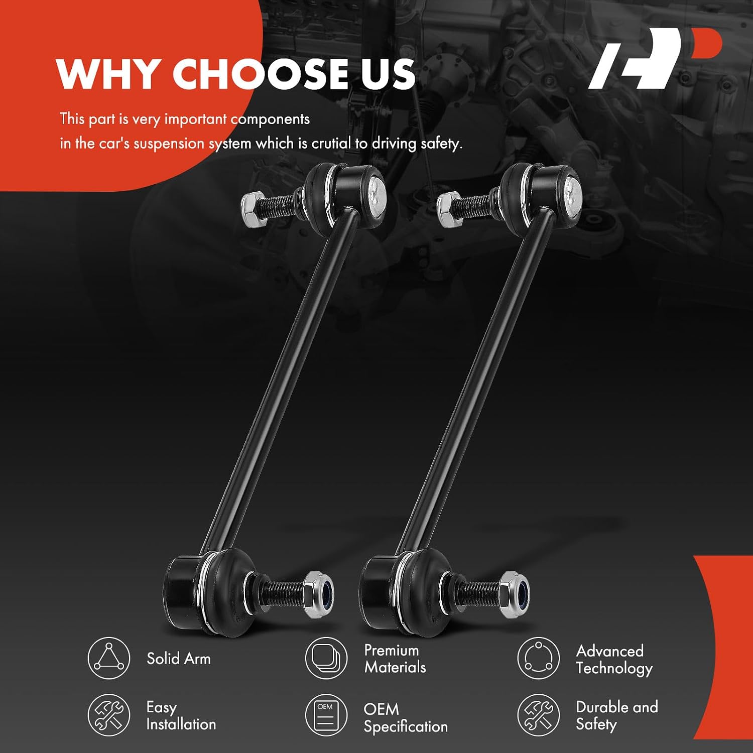 A-Premium 2 x Front Sway Bar Links Stabilizer Bar Links, Compatible with Nissan Versa 2007-2019, Versa Note 2014-2019, Cube 2009-2014