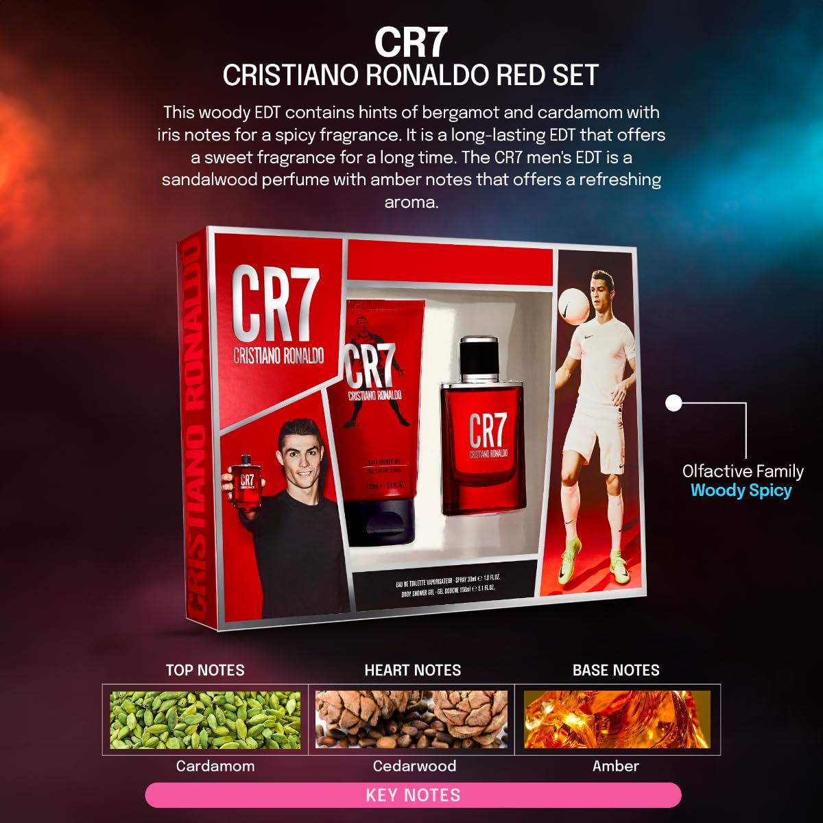 CR7 CRISTIANO RONALDO Gift Set for Men, 30 ml Eau de Toilette + 150 ml Shower Gel