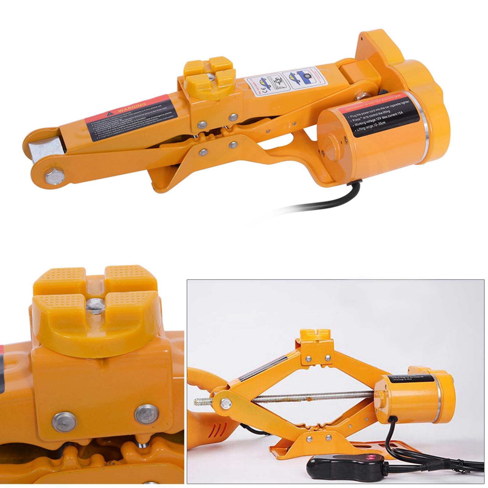 Generic Cric Elettrico da 2 Tonnellate Dal Design Compatto per Attrezzature di Emergenza per il Pneumatici Lungo la Strada con Controller a Pulsante