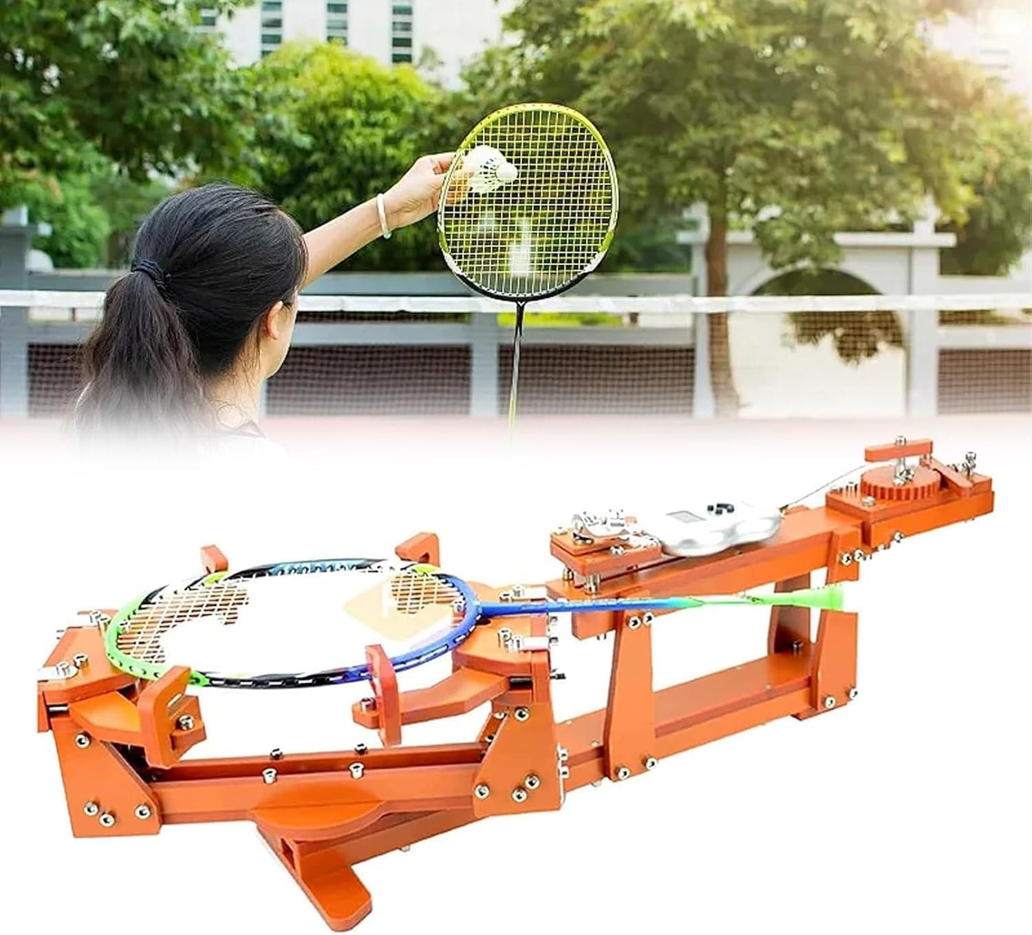 Badminton Racket Stringing Machine, Personal Stringing Tools with Winch, 6 Point Badminton Stringing Machine with Fixed 60lbs Winch for Badminton Racket, Racquet