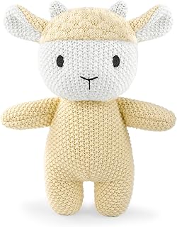 Adorable Crochet Stuffed Animals Set: 10 Inch Lamb, Elephant, Bear, Bunny & Cow Plush Toys for Babies - Safe Soft Gifts for Kids Birthday Christmas