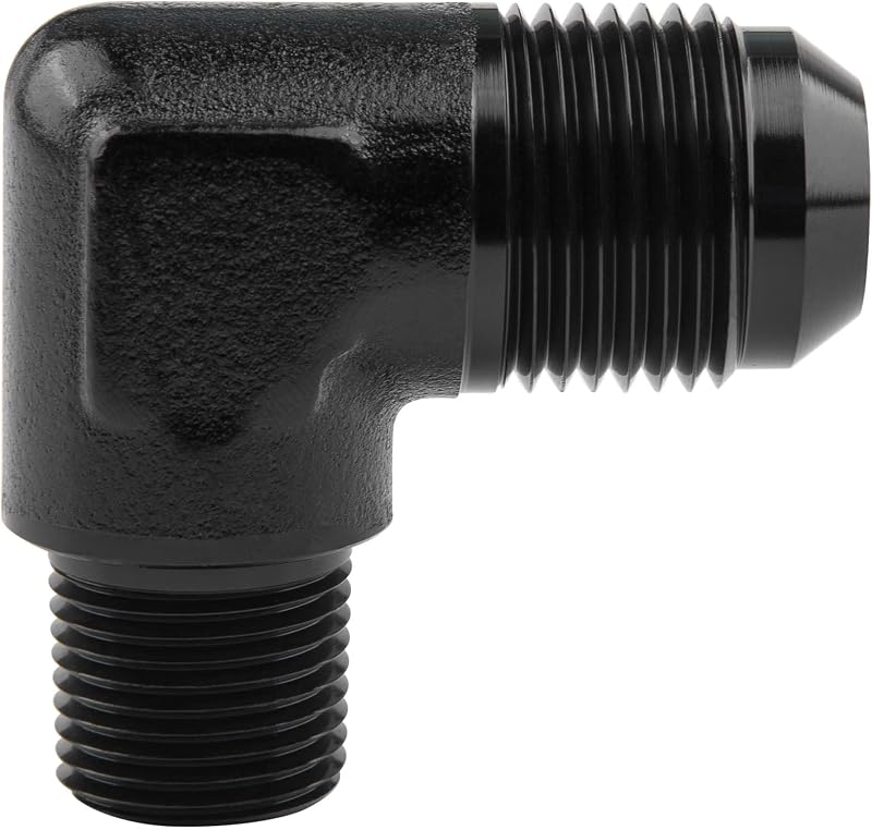 Adaptador de conexão 10AN para 3/8" NPT macho EVIL ENERGY 90° em alumínio – 1 unidade