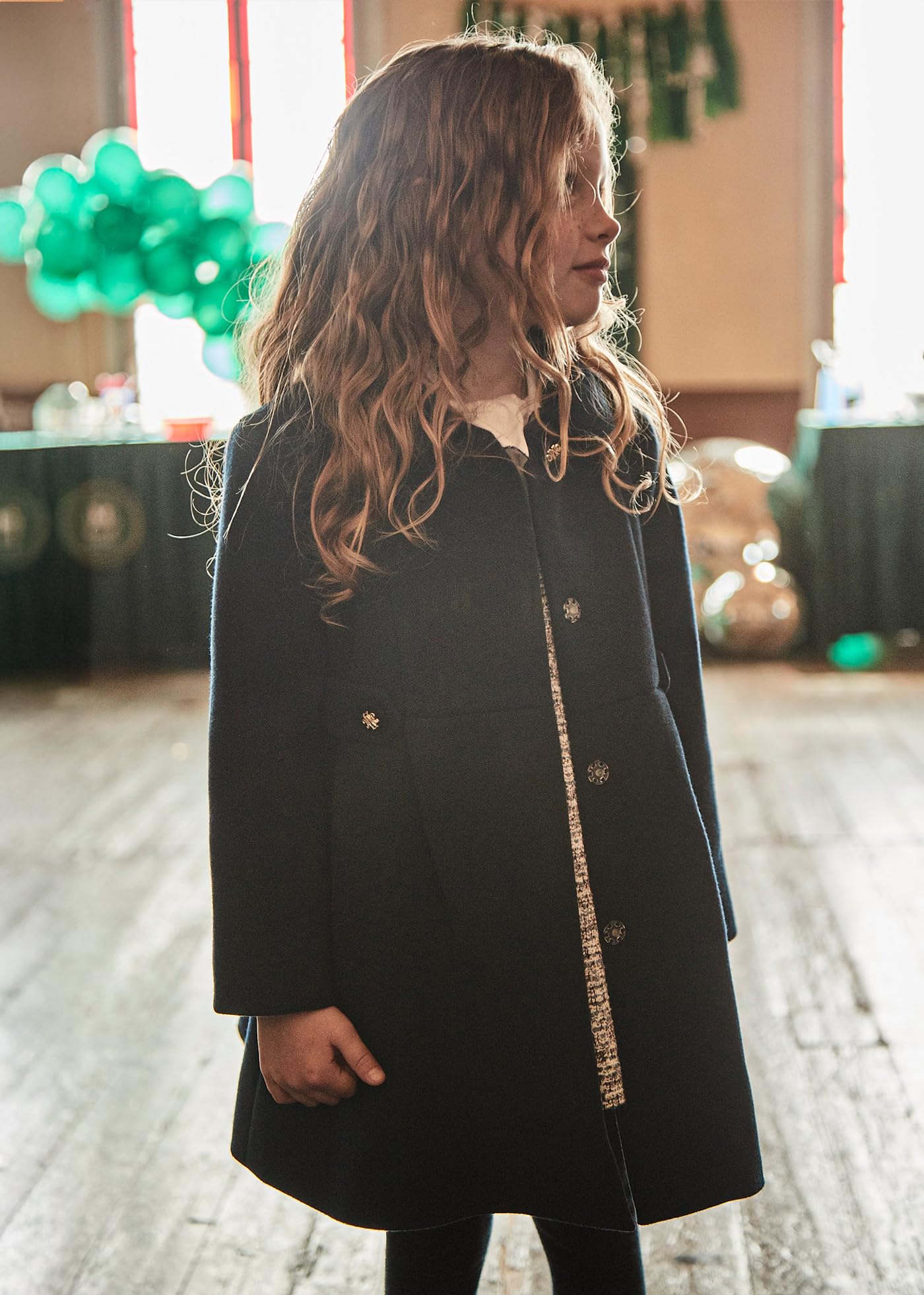 Mayoral Cappotto di Panno per Bambine e Ragazze Marino 7 Anni (122cm)