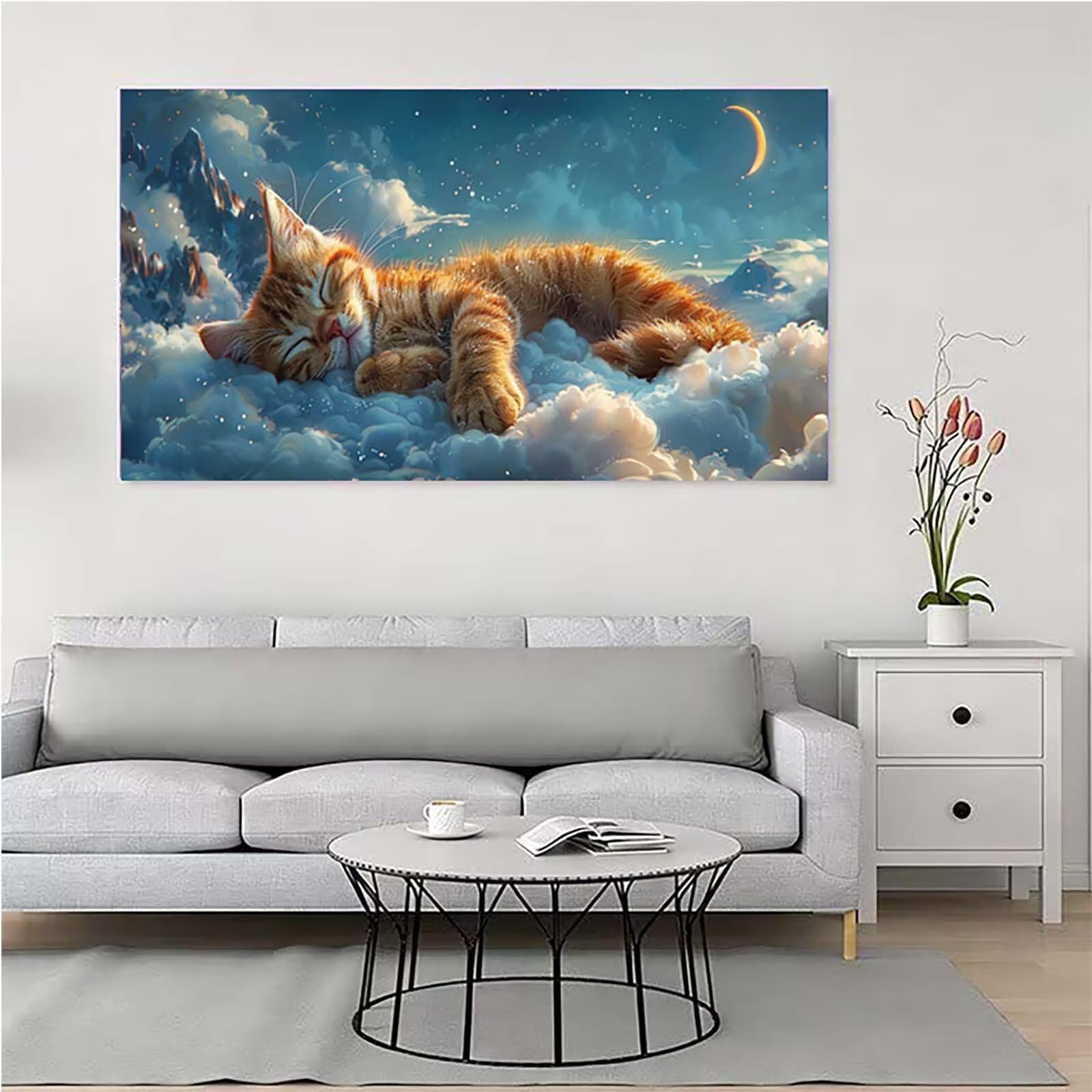 Gatto Diamond Painting Grandi Dimensioni 50x100cm, Diamond Painting Z-2936