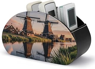 Dutch Windmill TV Remote Control Holder, Table Desk Storage Box