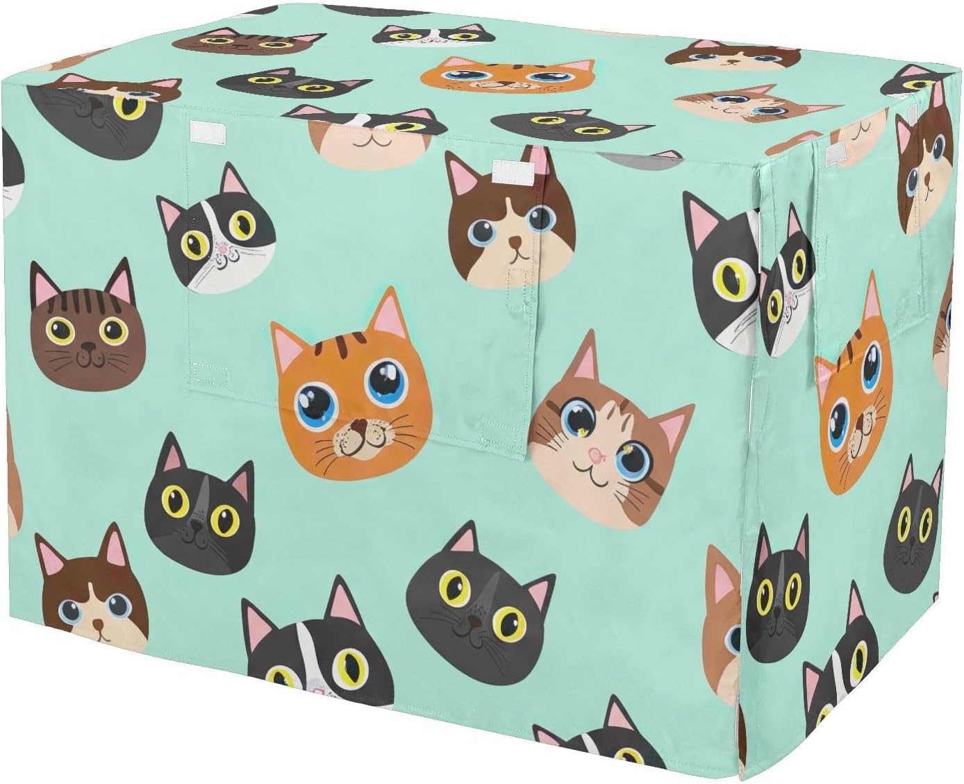 Diverse Cat Mint Green Dog Crate Covers Universal Size Fit, Cage Cover for Puppies Training, Large