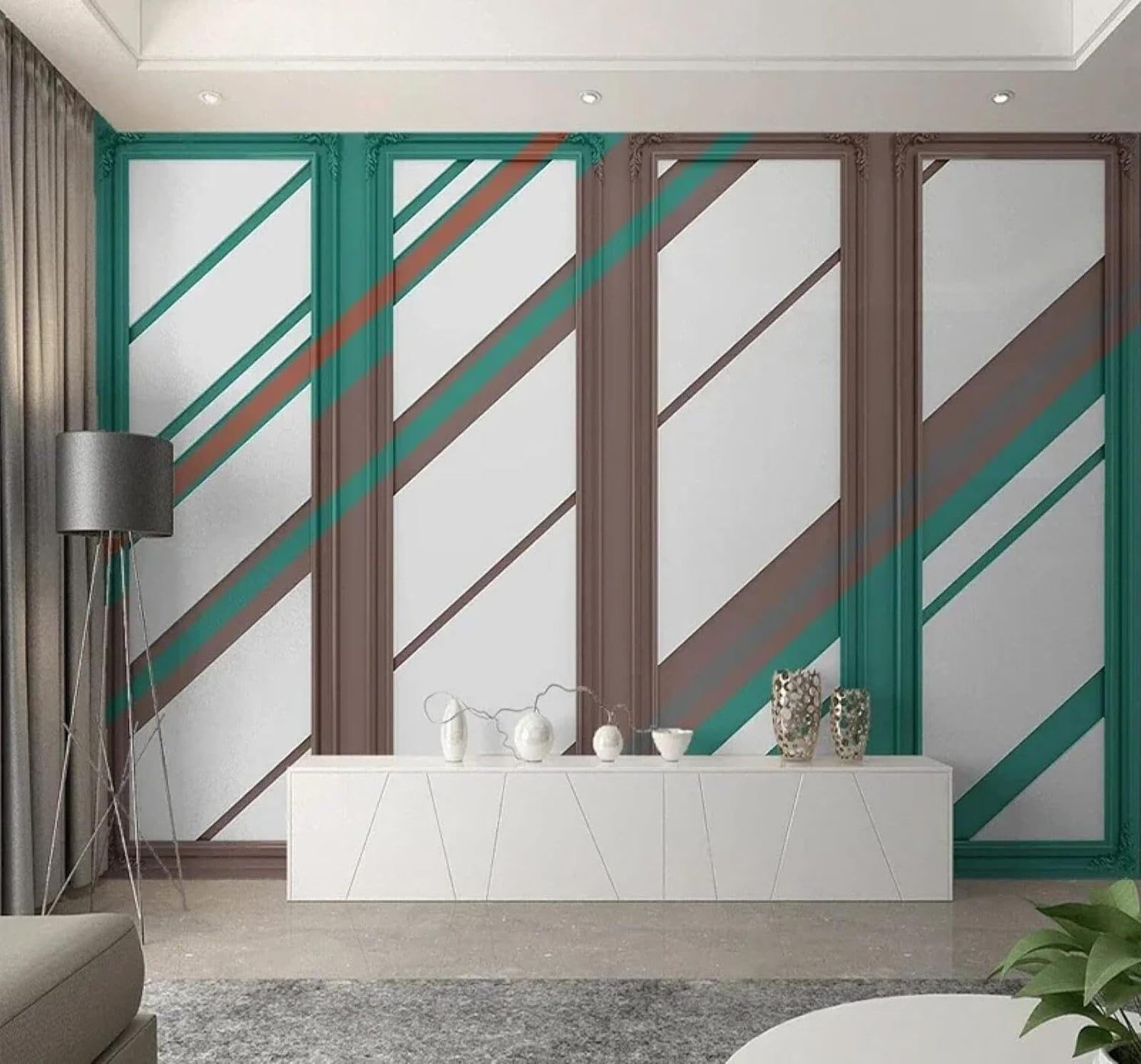 XLMING Relief Geometric Abstract Art Decorative 3D Wallpaper Luxury Home Dining Decor Paste Sofa Living Room The Wall for Bedroom Mural-150cm×105cm