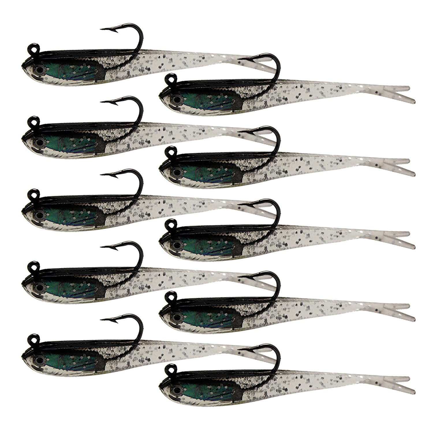 10Pcs Fishing Lures with Jig Head Hook Jigs Soft Bait Durable Tackle Set Casting Helpers for Anglers Assorted Accessories