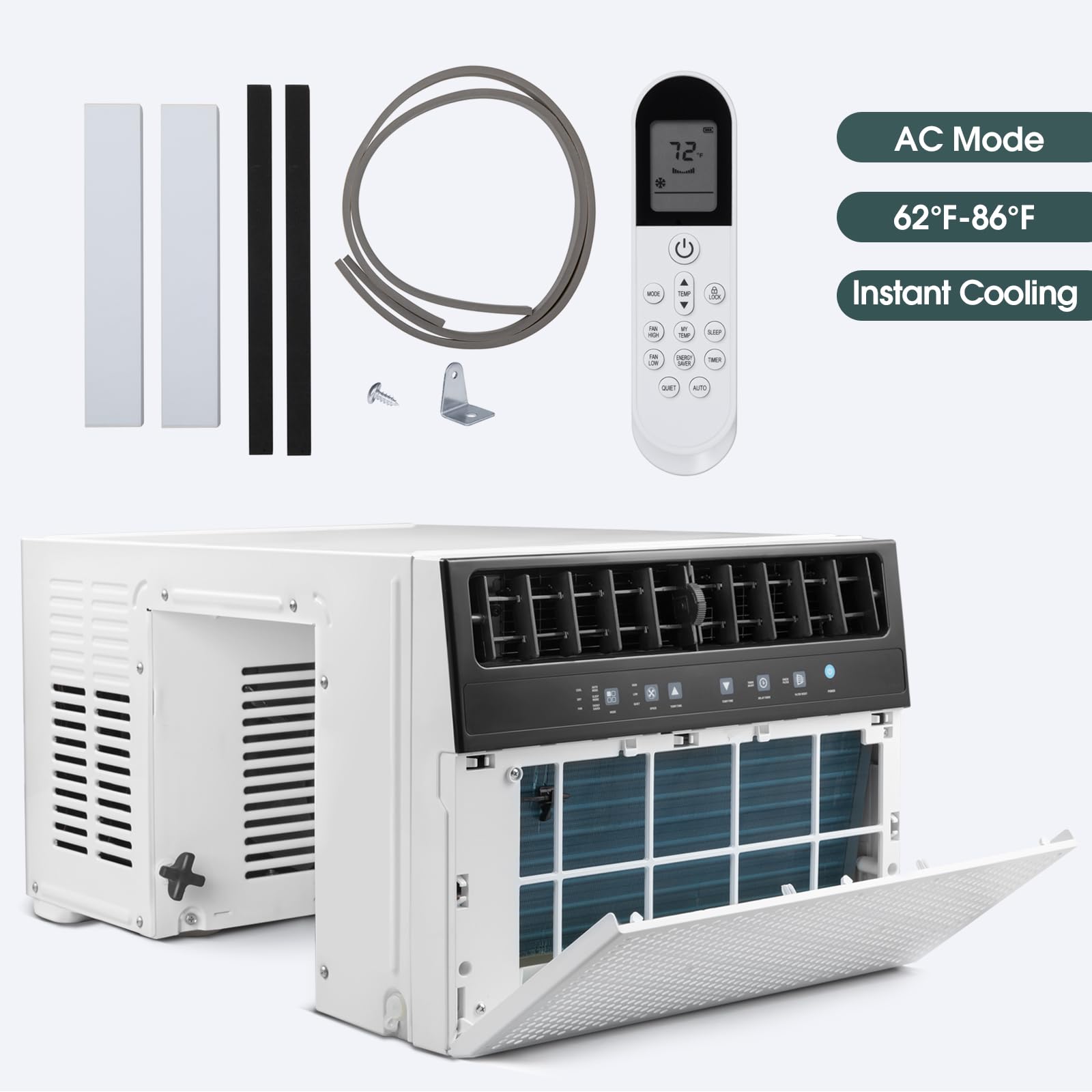 ウインドエアコン Amazon | R.W.FLAME 窓用エアコン 12,000BTU U字型エアコン
