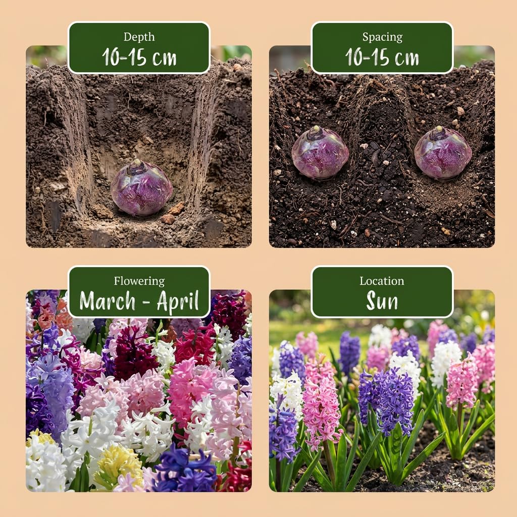 Green boutiQ - 80x Hyacinthus mix - Jacinthe en mélange - Divers - Floraison printanière - Calibre 14/15