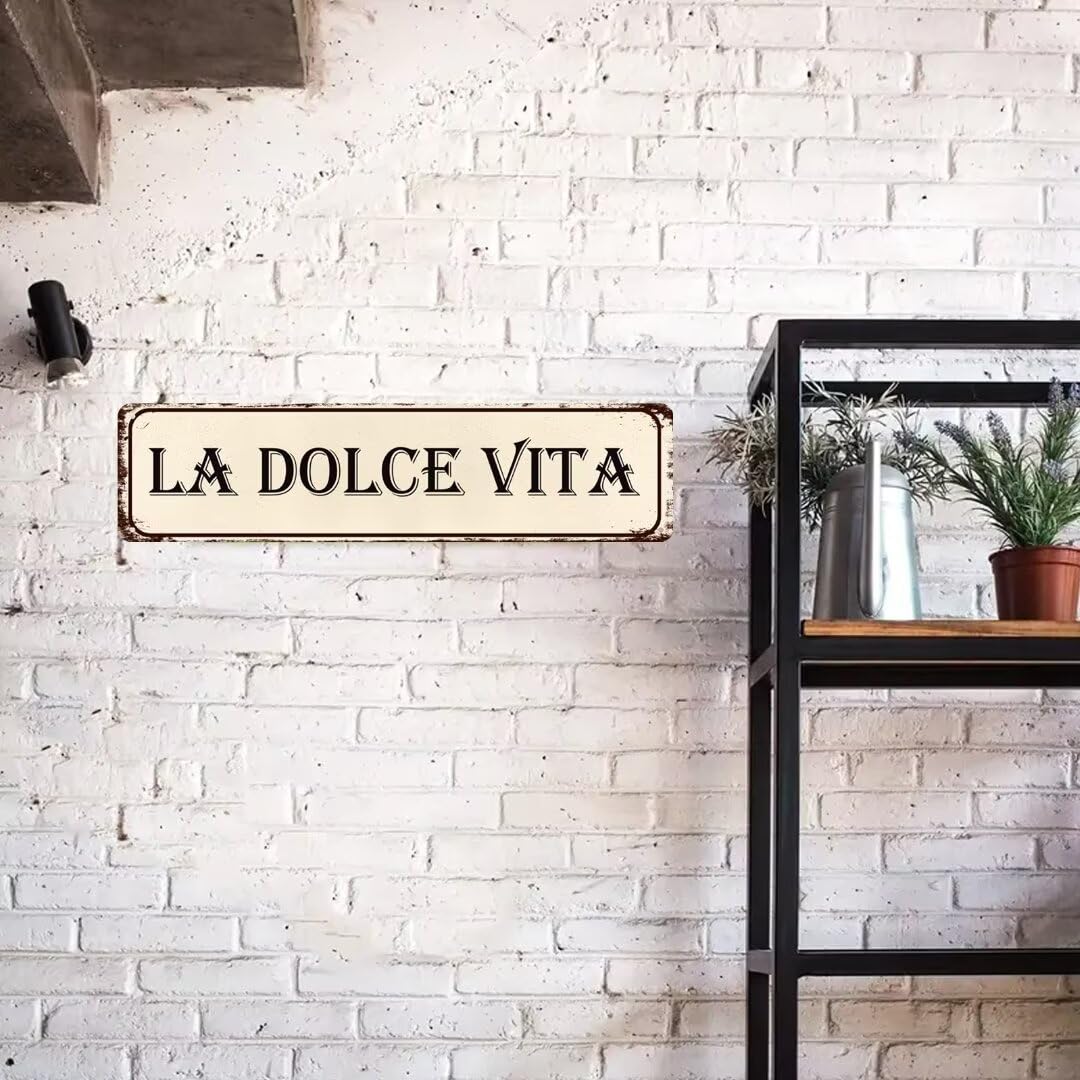 Plaque Murale Vintage En Aluminium « LA DOLCE VITA » – 10,2 X 40,6 Cm, Style Rétro Pour Déco Maison, Bar Ou Cuisine - 7