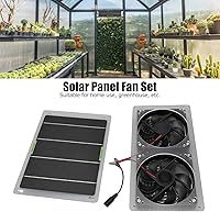 Vista 4 de Kit de ventilador solar 100 W 12 V ventilador de escape doble con panel solar para áticos pequeños gallineros invernaderos escape de ventana