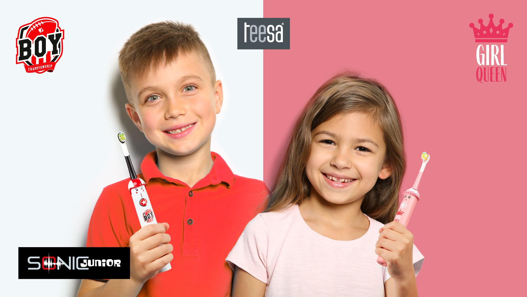 Teesa Sonic Junior - Cepillo de dientes eléctrico sónico para niños (cepillo de dientes sónico para niños)