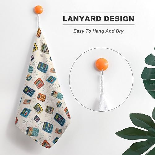 Miniatura 5 de Decorative Hand Towels for Bathroom - Retro Calculator Pattern Print Soft Absorbent Small Bath Hand Towels for Kitchen, Farmhouse, Spa, Hotel, Guest