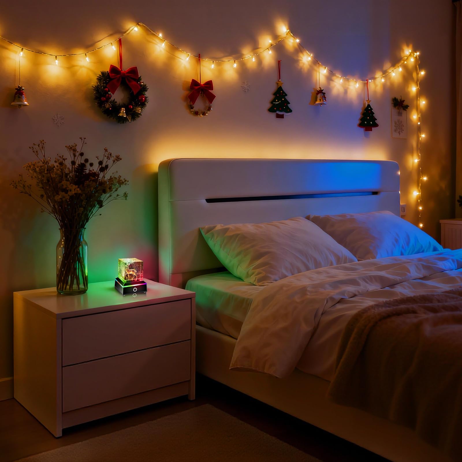 EEEKit Podświetlana Podstawka LED do Kryształu, 2PCS Zmieniająca Kolory Podstawka pod Szkło Artystyczne