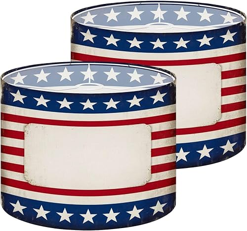 Miniatura 17 de Farmhouse Lampshades Lamp Shades set of 2 Mid Century Vintage 1950s Modern Retro Circular Motifs Stars Circles Light Shade for Table Lamps Floor