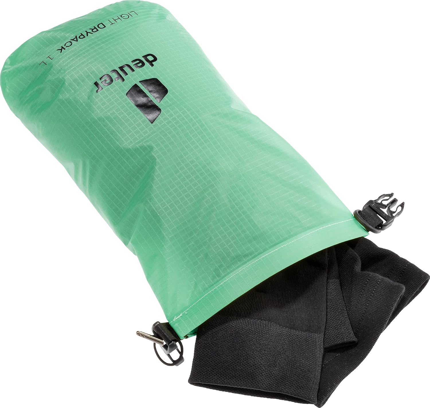 Deuter Light Drypack 1, Water-Resistant 1-Liter Ripstop Roll-Top Dry Pack Sack Keeps Gear Dry for Hiking, Trekking, Camping & Kayaking - Spearmint
