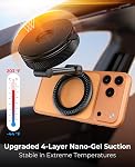 M08 Car Phone Holder for Car, Magnetic Car Mount with Extendable Arm, Foldable Dashboard & Windshield Phone Mount for Larger Phones Compatible with iPhone 17/16/15/14/13/12