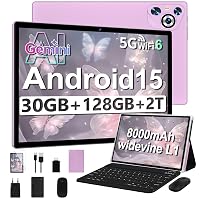 Tablet Android 15, 30GB RAM 128GB ROM+TF 2TB Espandibile [10 Pollici