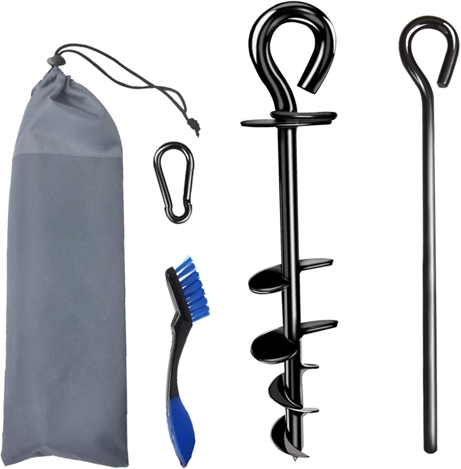 Highland Farms Select Dog Tie Out Stake - Heavy Duty Spiral Blade Anchor for Small Medium Large Dogs - Great for Outside Yard Beach Lawn