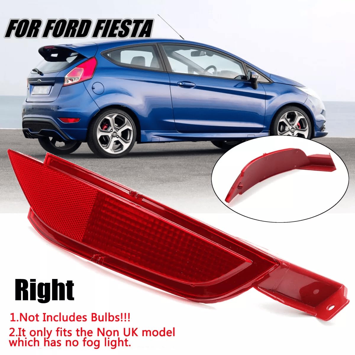 Riflettore riflettore paraurti destro compatibile con Ford Fiesta Focus C-Max 1552730 1513163 8A6117A849AA