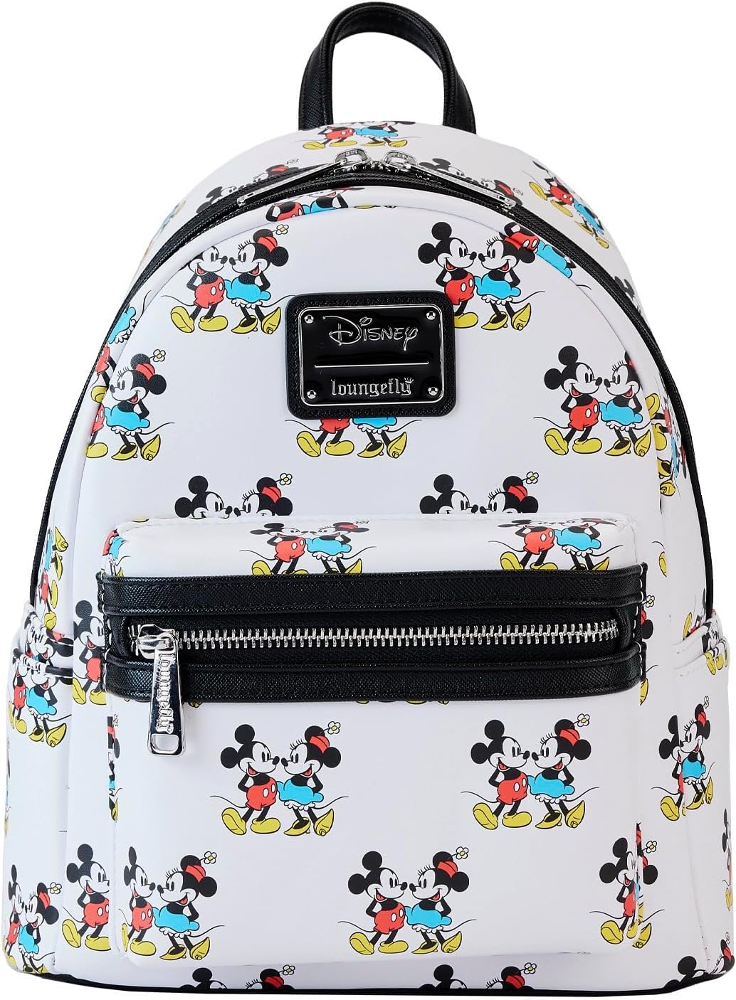 Loungefly Disney Mickey and Minnie Mouse Classic All Over Print Womens Double Strap Shoulder Bag Purse