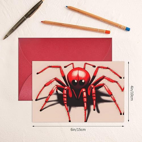 Miniatura 5 de Lindas tarjetas de felicitación en blanco de araña roja con sobres de 4 x 6 pulgadas, tarjetas de agradecimiento para Navidad, vacaciones,