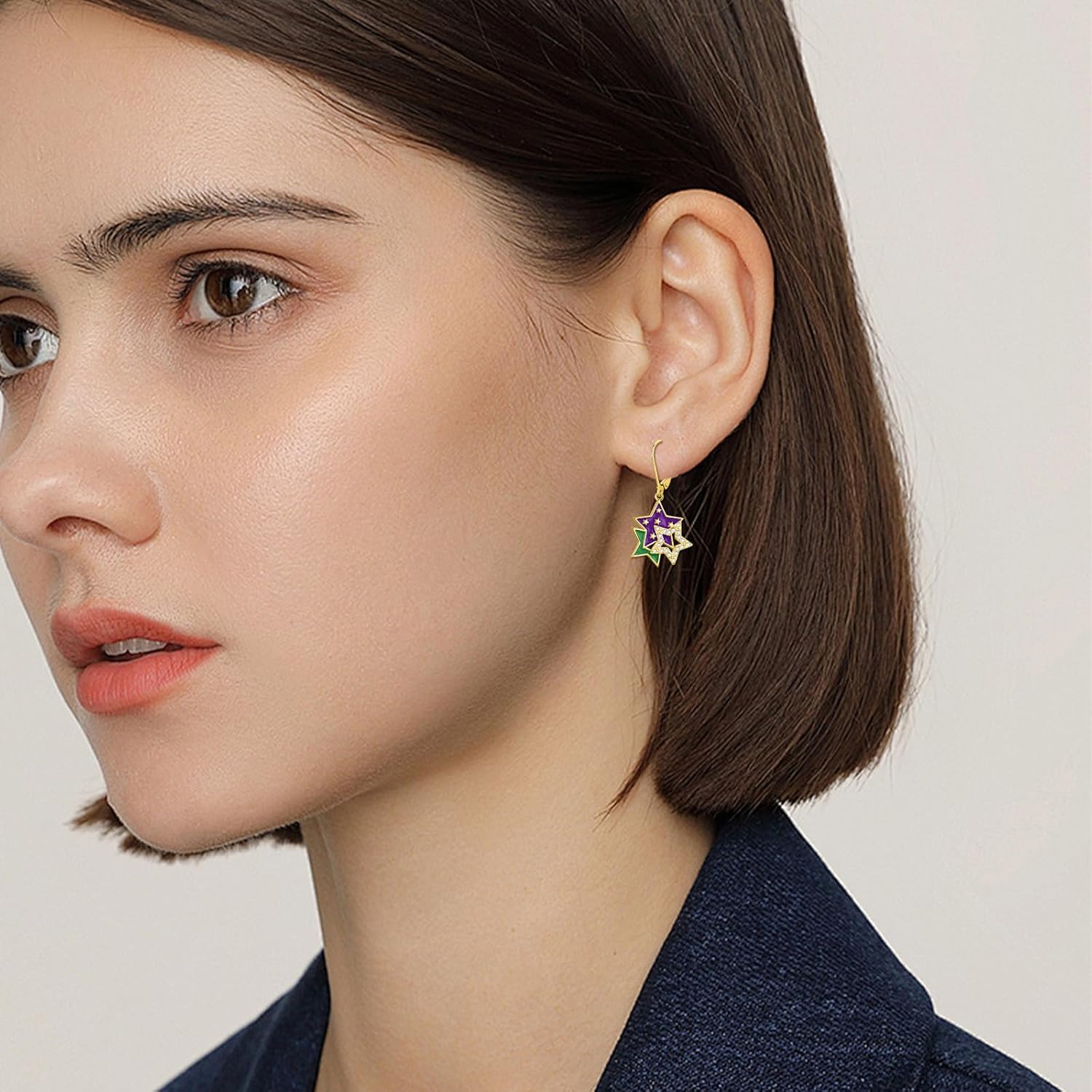 Holiday Dangle Earrings for Women 925 Sterling Silver Mardi Gras Earrings St Patrick's Day Earring Fat Tuesday Carnival Parades Jewelry Gifts - Image 5