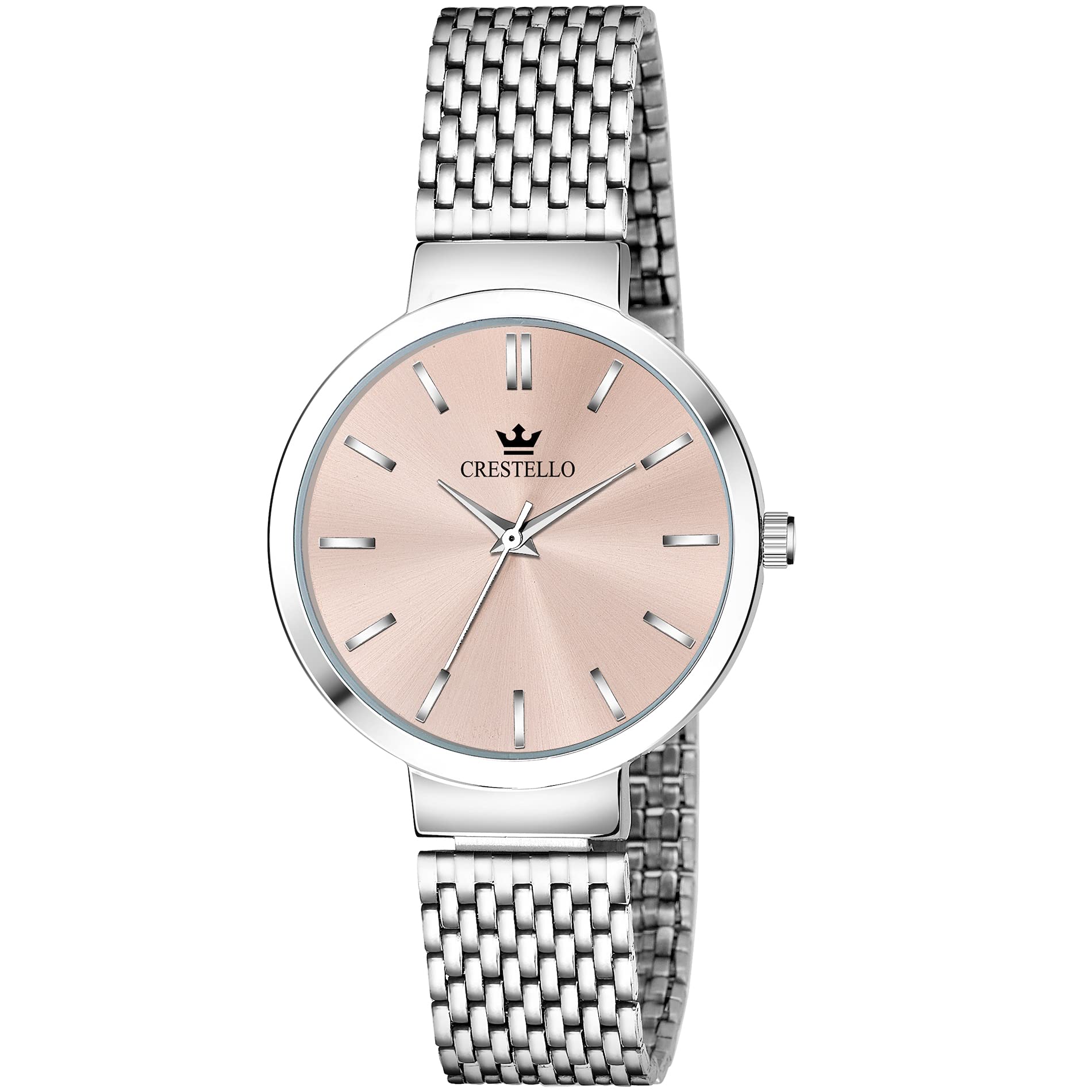 CRESTELLO Womens Watch (Stainless Steel Chain Analog Wrist Watch L121-PNK-CH) (B09DYY7LP2) Amazon Price History, Amazon Price Tracker