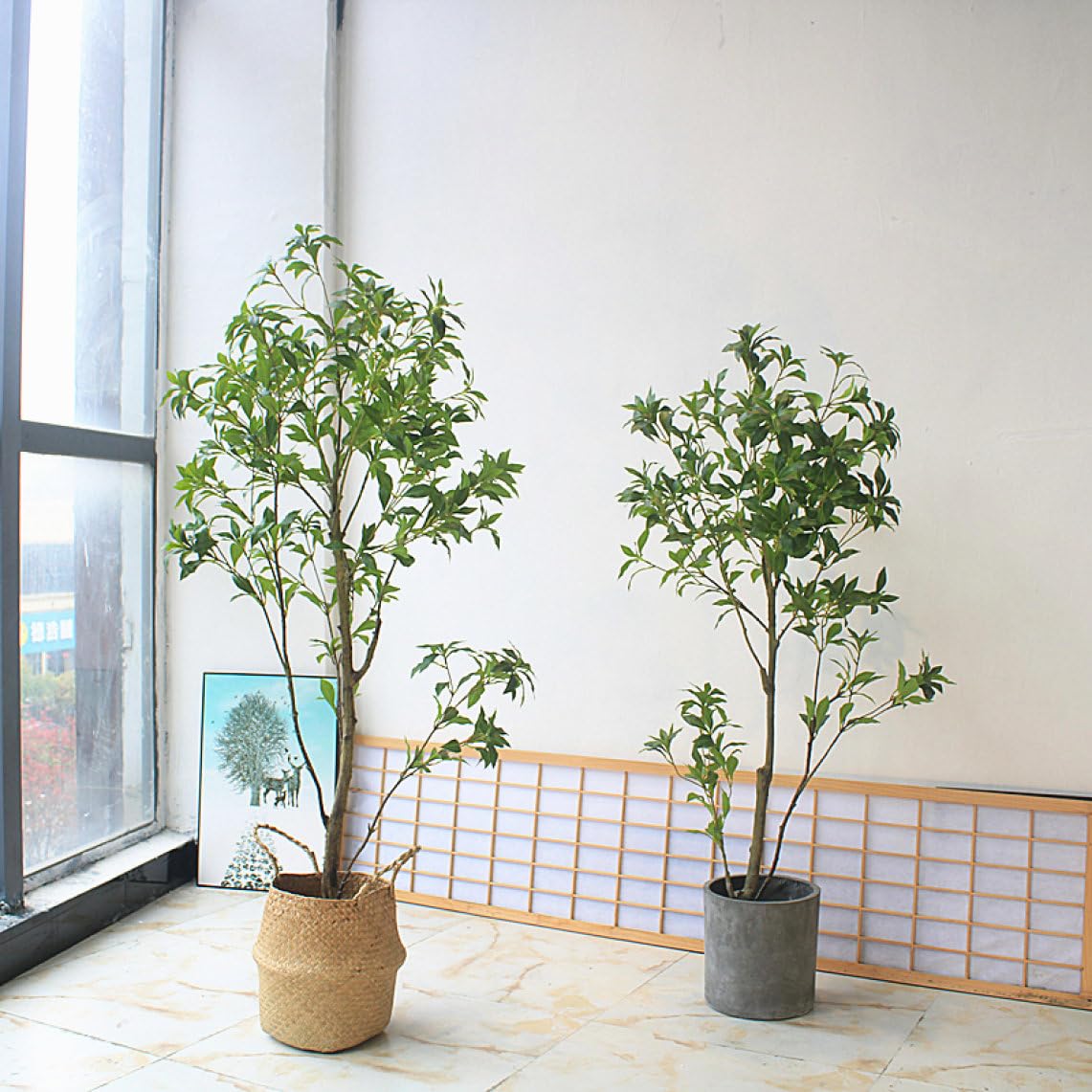 Amazon｜HGJH 人工観葉植物 目隠し フェイクグリーン 花