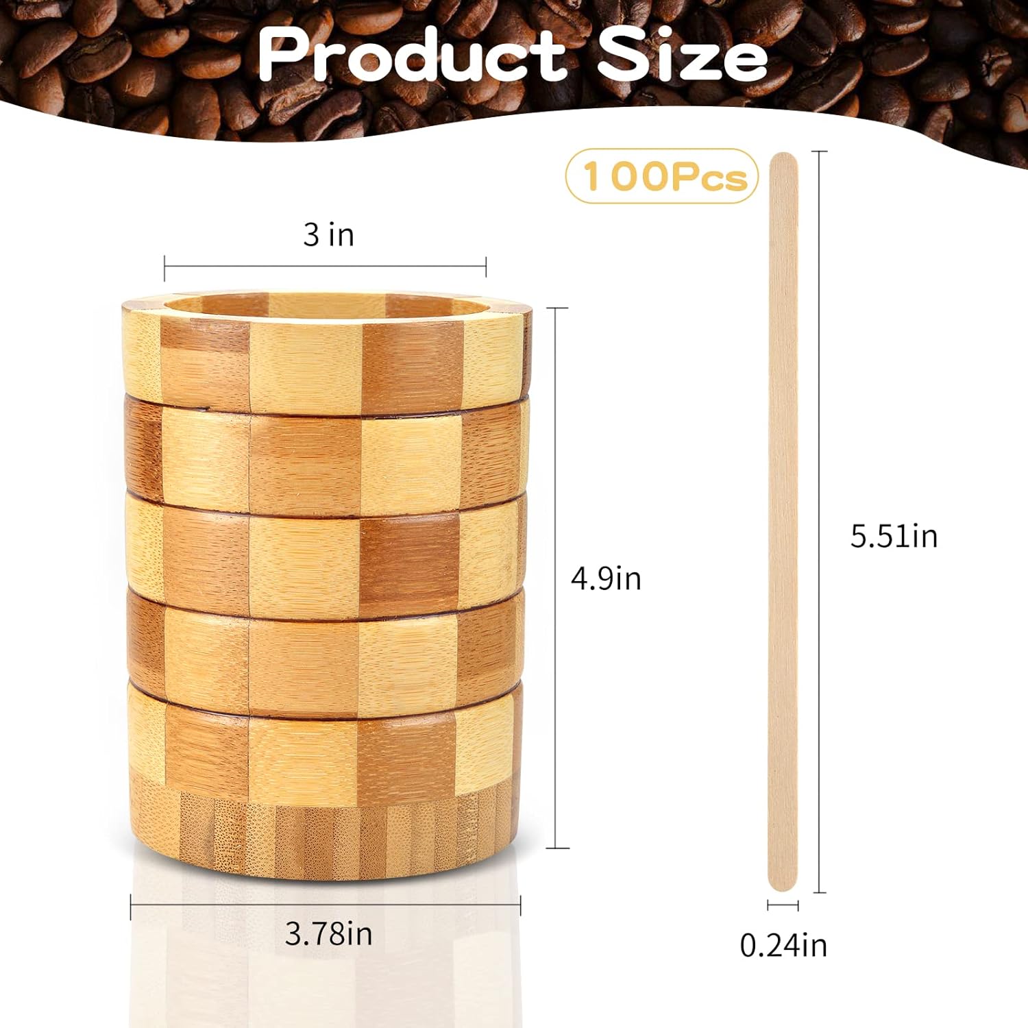 101 Pcs Coffee Stirrers Holder Set 1 Pcs Stirrers Holder 100 Pcs Disposable Stir Straws for Coffee Bar Coffee Stir Sticks For Coffee Milk Cocktail Tea Drinks Stirrer Straw Holder Home Kitchen - Image 2