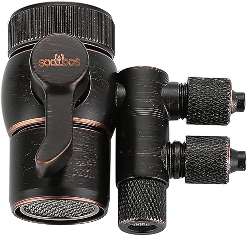 Miniatura 2 de sodibos Válvula desviadora de grifo de 2 vías para filtro de agua de encimera con aireador M22 rosca hembra adaptador de grifo para tubo RO de 14