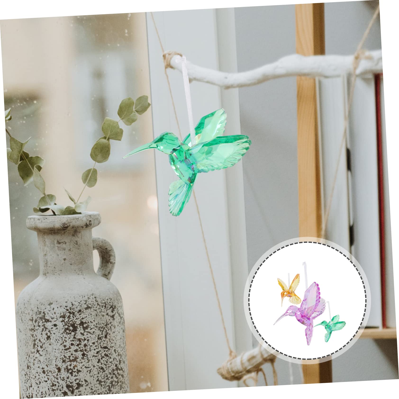 Alipis 9pezzi Ciondolo Acrilico Colibrì Decorativo Pendenti Iridescenti Per Decorazione Di Alberi Di Natale e Wreaths Qualità Premium e Design Elegante